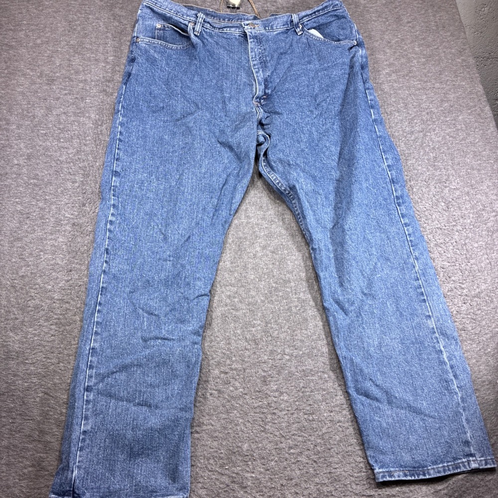 Wrangler Jeans Mens 42x32 Blue Denim Straight Leg 87881VR Relaxed Western Cowboy